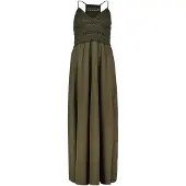 Superdry Lace Jersey Sleeveless Long Dress Vert S Femme