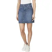 Pepe Jeans pour femme. PL90112444F0 Minijupe Rise bleu (L), Casuel, Coton, Denim