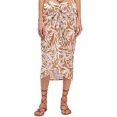 Sundek Long With Optic Flower Print Sarong Marron,Orange S Femme