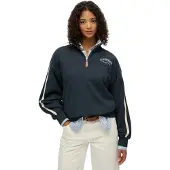 Superdry Country Club Tape Half Zip Sweater Bleu XS Femme