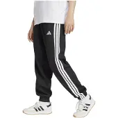 Adidas Pantalon de sport 'ESSENTIALS 3-STRIPES FLEECE LOOSE' noir / blanc