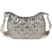 Munich , sac bandoulière pour femmes, collection automne/hiver 2025, modèle "Crossbody Hobo", couleur argent. (Sacs et sacs à dos, argent)