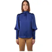 & Me Cinthya Long Sleeve Blouse Bleu 40 Femme