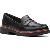 Clarks pour femme. 26174452 Mocassins en cuir Westlynn Ayla noir (42), Plat, Aucun, Casuel