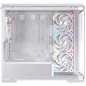 Einarex EXCS-ZM-800R-W, Midi Tower, PC, Blanc, ATX, Micro ATX, Mini-ITX, Acier, Verre trempé, Gaming