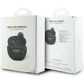 GUESS Tws Glossy Effect Egg Shape Printed Classic Logo Headphones Black (casque à effet brillant en forme d'œuf imprimé avec logo classique)