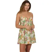 Salty Crew Island Style Sleeveless Short Dress Beige M Femme