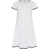 Sea Ranch Dot Short Sleeve Long Dress Blanc S Femme