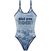 Otso Hello Kitty Denim Swimsuit Bleu S Femme