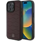 Mercedes-Benz Coque rigide en cuir Mercedes pour iPhone 16 Pro Max Rouge