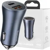 Baseus Chargeur De Voiture Golden Contactor Pro 40w 3a 1xusb-a 1xusb-c