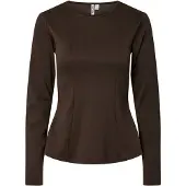 Pieces T-shirt 'PCLucci Peplum' marron