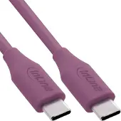 InLine Câble USB 2.0, USB-C Câble de charge rapide 100W, Wild Berry/violet 0,5m
