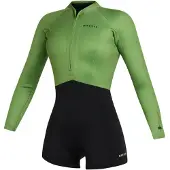 Mystic Lunar Longarm 2/2 Mm Woman Long Sleeve Front Zip Shorty Vert XS Femme
