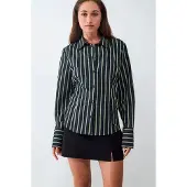 Balmohk Stripes Long Sleeve Shirt Vert S Femme