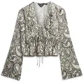 Superdry 70s Pleated Long Sleeve Blouse Gris XL Femme