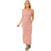 Rip Curl High Tide Rib Sleeveless Midi Dress Rose XS Femme
