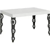 Itamoby Table Extensible Karamay 140/224X80Cm Frêne Blanc Pieds Anthracite