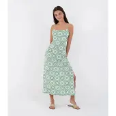 Hurley Mikonos Sleeveless Midi Dress Vert L Femme