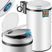 Monzana Sensor Poubelle Blanc Inox 30 litres