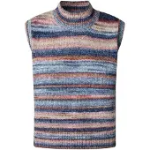 Pepe Jeans pour femme. PL7000009 Gilet bleu clair multicolore (L), Casuel, Polyester, Sans manches / bretelles