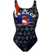 Turbo France Coq Swimsuit Noir 9-10 Years Fille