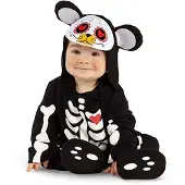 MOM Osito Day Of The Dead Costume Noir 12-24 Months Enfants