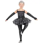 MOM Skeleton Ballerina Child Costume Noir 7-9 Years Enfants