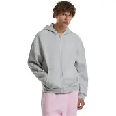 Build Your Brand Fluffy Full Zip Sweatshirt Gris 5XL Homme