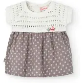 Boboli Knitwear Combined Short Sleeve Dress Blanc,Gris 9 Months Fille