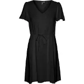 Vero Moda Robe Manches Courtes Col V Noir Femme Vero Moda