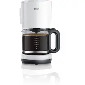 Braun HH Kaffeeautomat 10T 1000W Aroma Glaskanne weiß KF1100WH