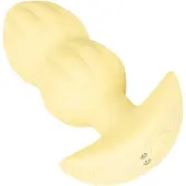 Cuties Mini - plug anal vibrant nervuré - silicone jaune