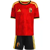 Adidas Belgium 26/27 Home Short Sleeve Junior Set Rouge 3-4 Years Enfants