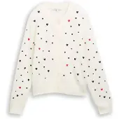 Tom Tailor DENIM Cardigan rouge sang / noir / blanc cassé