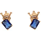 NAEMI Boucles d'oreilles bleu marine / or rose
