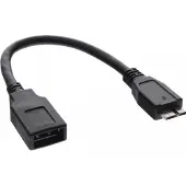 InLine 31609 Câble adaptateur Micro-USB 3.0 OTG, Micro-B mâle à USB A femelle, 0,15m