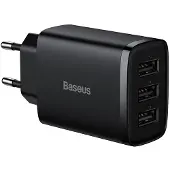 Baseus Chargeur rapide compact , 3X Usb, 17W (Noir)