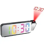 Inovalley Réveil-projecteur miroir multicolore