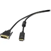 Renkforce Câble adaptateur DisplayPort / DVI DisplayPort mâle, DVI-D 24+1p. Connecteur 1.80 m noir RF-4212210 vissable