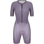 Santini Leaf Short Sleeve Trisuit Violet 2XL Femme
