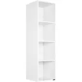 Casaria Étagère Bibliothèque Skylar blanche 106x30x30cm