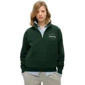 Superdry Country Club Fleece Half Zip Sweatshirt Vert XL Femme