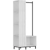Vicco Vestiaire Zinto Blanc 80x187cm avec 5 compartiments de rangement, Model 57433