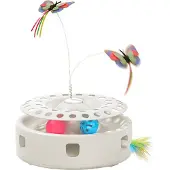 Rojeco 3 In 1 Interactive Cat Toy Argenté