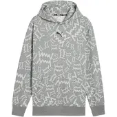 Puma Hommes, Pull-over, Sweat à capuche post-game teamJAWS, Gris, (L)
