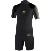 Ocean & Earth Surf School Spring 2 Mm Short Sleeve Back Zip Shorty Noir 14 Years Garçon