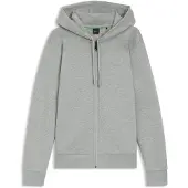 BOSS Sweat à capuche zippé en coton stretch avec logo
