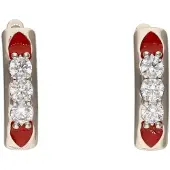 NAEMI Boucles d'oreilles rouge / argent / transparent