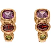 NAEMI Boucles d'oreilles or / vert / violet / rouge